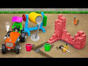 Diy How to make mini Animals Barn contruction | diy mini tractor contruction machine | @Sunfarming