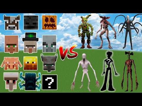 Which All Best Vanilla mobs is the Strongest against All New Creepypasta mobs?