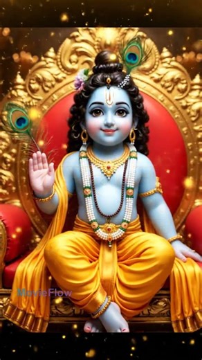 💙 “Most Cute Baby Krishna Ever 😍 | Blue Skin Kanha with Golden Ornaments ✨”