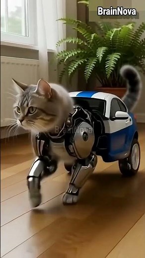 Cute Cat TRANSFORMS Into a Mini Robot Car! 😺🤖✨