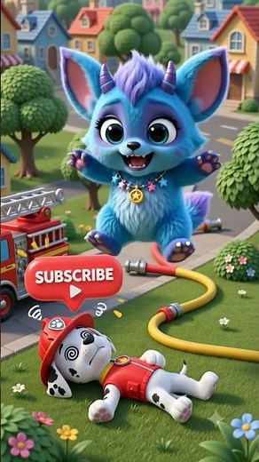 POV 🚒🤣🥊 Pofiki Saves Paw Patrol Chase & Ryder! | 3D Funny Cartoon #3danimation #viral #pawpatrol