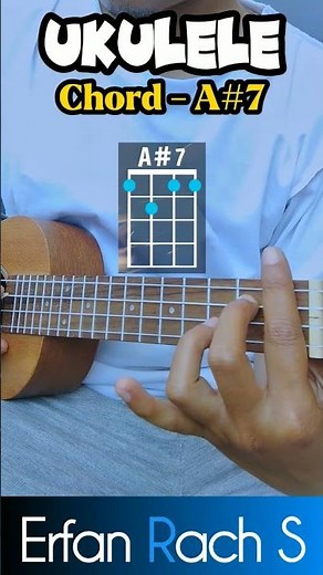 Basic 4 String Ukulele Chords - Chord A#7 #erfanrachs#shorts #yearofyou