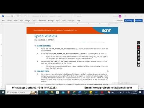 New Perspectives Word 2019 | Module 3: Sam Project 1b Spree Wireless