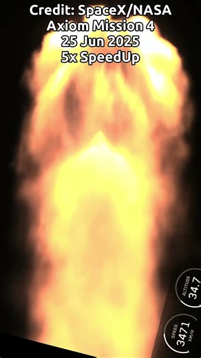 Axiom Mission 4 | Falcon 9 Booster Ascent & Stage Separation | June 25, 2025