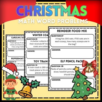 Mega Christmas Math Word Problems Set | Grades 2–8 | Holiday Classroom Fun