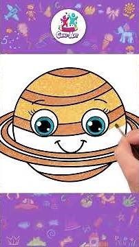 🪐Let’s Draw Saturn Step by Step! #shorts #drawing #coloring