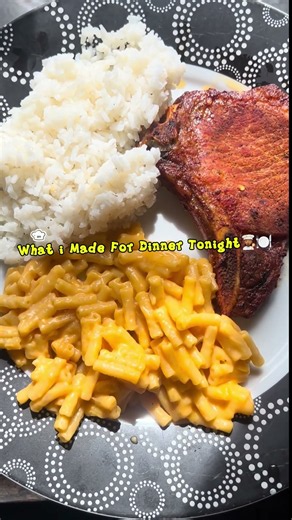 Baked Pork Chops , White Rice And Mac N Cheese🍽️👩🏾‍🍳#itsscwayyyyy #dinner #platedinnerwithme