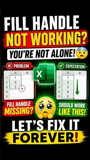 Fill Handle Not Working in Excel? Fix This! 😳