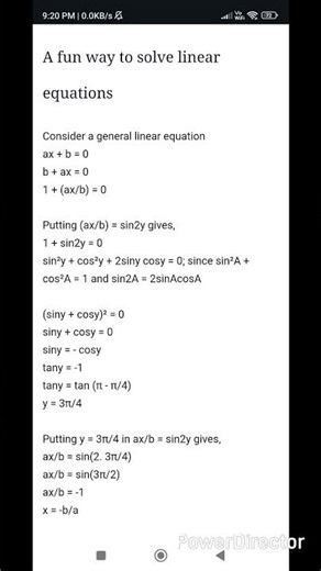 A fun way to solve linear equations.