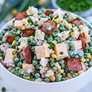 349K views · 92 reactions | MUST TRY SWEET PEA SALAD WITH BACON & CHEESE! Recipe: https://sweetandsavorymeals.com/pea-salad-recipe/ | Sweet and Savory Meals | Facebook