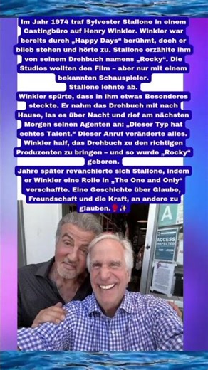 Wie Henry Winkler Sylvester Stallones Leben veränderte 🥊 #inspiration #erfolg #hollywood