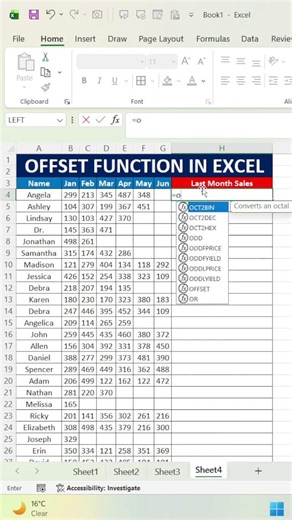 How to get last word in Excel #offset function in Excel #excelformulas
