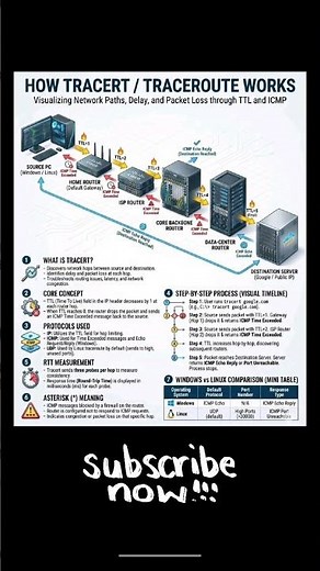 How Tracert / Traceroute work's #cisco #ping #routing #network #tcp #bgp #vlan #viral #bignners