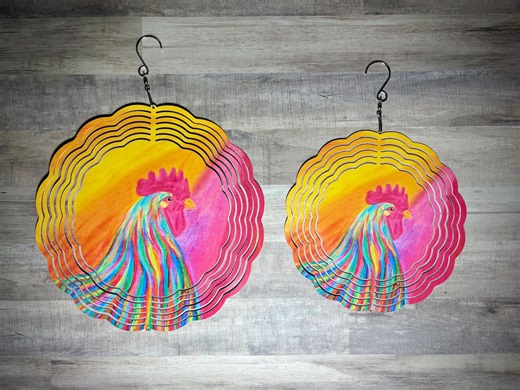 Colorful Rooster Wind Spinner: Southwestern Colors, Porch & Garden Decor - Etsy