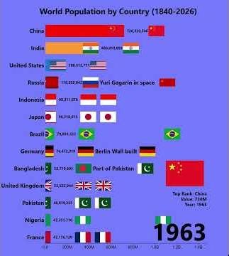 World Population by Country (1840-2026)