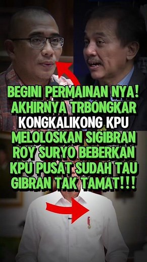 EXPOSED!! ROY SURYO REVEALS THAT THE CENTRAL KPU ALREADY KNEW GIBRAN DIDN'T FINISH HIGH SCHOOL #s...