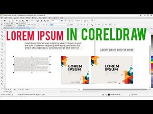 How to create place holder text with Lorem Ipsum in Coreldraw