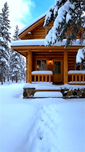 Could You Stay Cozy All Winter in a Place Like This? Thick snow outside, a fire glowing inside — this cabin is what comfort truly means. For those who crave peace, warmth, and the sound of snow falling at night. | Mountain Cabin
