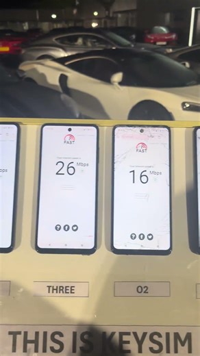 Arnold Clark Altrincham mobile network speed test Vodafone O2 EE and Three on IoT SIM