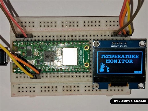 CPU Temperature Monitor with OLED Display & Pi Pico/ Pico W