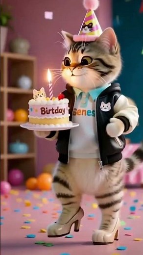 Happy Birthday to You 🐱🎉 | Cute Cat Birthday Walk