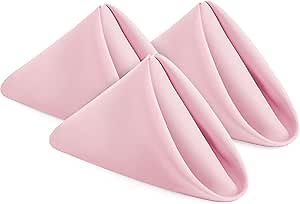 Utopia Home Pink Cloth Napkins (12 Pack, 20x20 Inches), Ideal Dinner Napkins for Party, Wedding and Lunch/Dinner