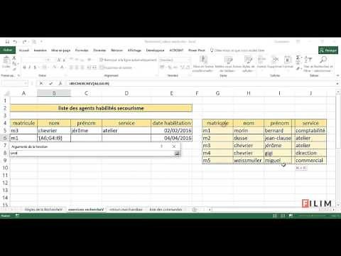 Excel - 3 Avancé - Cours RechercheV valeur exacte