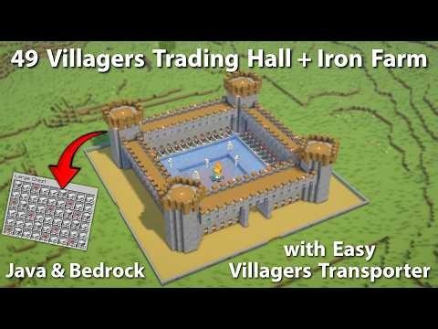 Minecraft Castle Trading Hall + Iron Farm 🔥 | Java & Bedrock 1.21+/26.2+