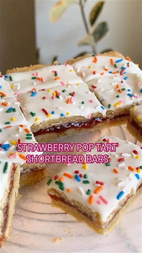Strawberry Pop Tart Shortbread Bars!