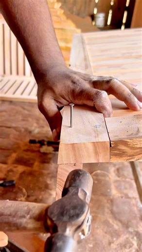 Perfect Nail Hammering on Wood | Satisfying Carpentry Skill. #Hammering#Woodworking#Carpentry