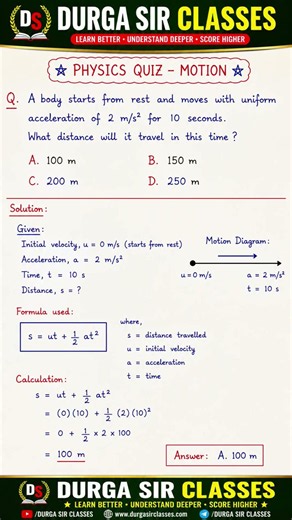 Motion Numericals Made Easy 📚 | Physics Quiz with Solution | Durga Sir Classes