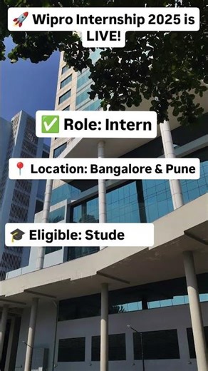 Internship Wipro For student and freshers also🙃 #corporatelife #wipro #relatablereels #it #hiring
