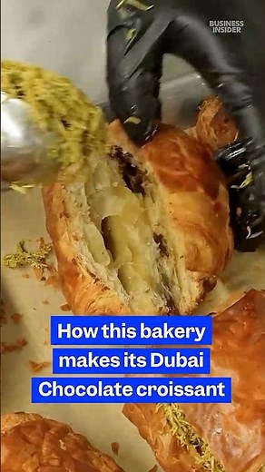 How #Orwashers, a #bakery known for its Jewish pastries, makes its Dubai #chocolate croissant.