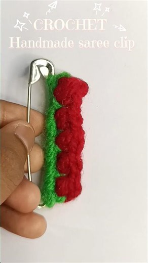 DIY Crochet Saree Pin 🧶 | Handmade Fashion Accessory Tutorial #shorts #crochet