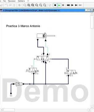 Circuitos neumáticos: Práctica 3 Fluidsim