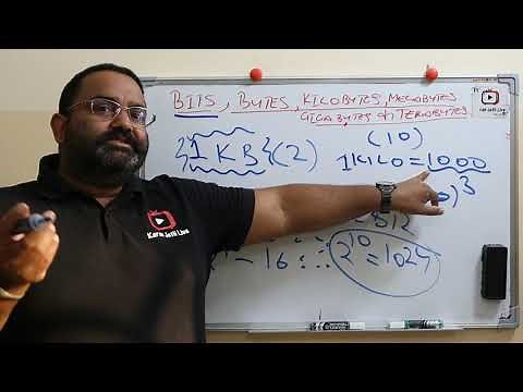 bits, bytes, kilobytes, megabytes, gigabytes, terabytes explained with example