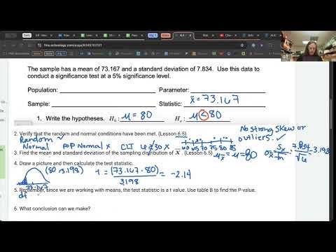 Prob & Stat 8.5 Testing a Claim About a Mean Activity
