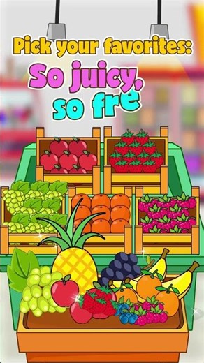Kids Market Simulator Game 🛒🍌🍇 Mix & Match Fresh Fruits! 🍏😋 | Best Preschool App Tiny Minies