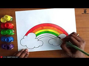 How To Draw a Rainbow Step By Step | Rainbow Drawing Easy | Rainbow Drawing | Draw Smart