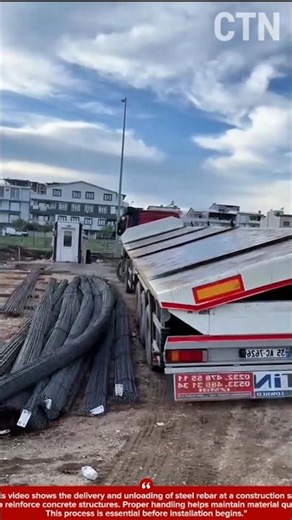 Rebar Delivery and Unloading Process on Construction Site | Construction Education Shorts