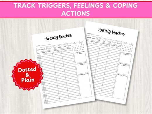 Monthly Anxiety Tracker Printable Journal: Trigger Tracker, Migraine Log, Weekly and Daily Reflection - Etsy