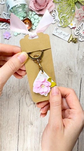 🌸 DIY Schlüssel Geschenk #basteln #bastelanleitung #giftwrapping