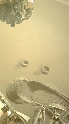 Drilling on Mars | Collecting Samples for Life Detection The Mars rover is seen drilling into the surface of Mars 🔴🪓 to collect rock and soil samples, searching for traces of ancient life. Scientists believe that billions of years ago, Mars had water, rivers, and a thicker atmosphere, which might have supported microbial life. Each drilled sample is sealed and analyzed to study minerals, carbon compounds, and organic materials clues that could prove Mars was once alive. 🌌✨ Every drill mark is