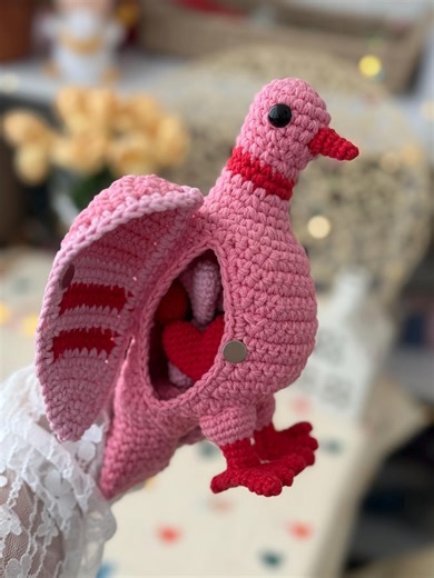 Valentine's Day Pocket Dove Crochet Pattern, Valentine's Day Amigurumi, Gift Crochet, Love Bird, Valentine's Day Gift Crochet - Etsy UK