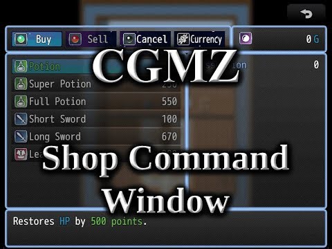 [CGMZ] Shop Command Window for RPG Maker MZ
