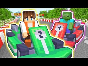 カートに乗って大暴走!?マイクラでレース対決!!マイクラでマケプレ実況Part60【マインクラフト】