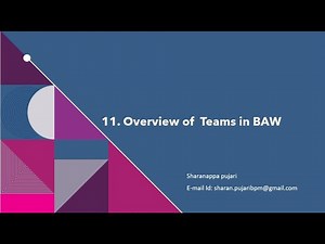 11. Exploring Teams in IBM Business Automation Workflow (BAW)| IBM BPM