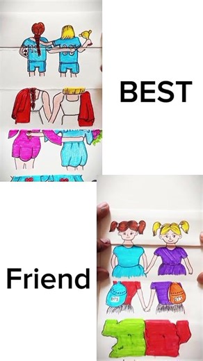 Best Friend Forever.. ❤️#bff #drawing #art #diy #sketch #cute #shorts #trending