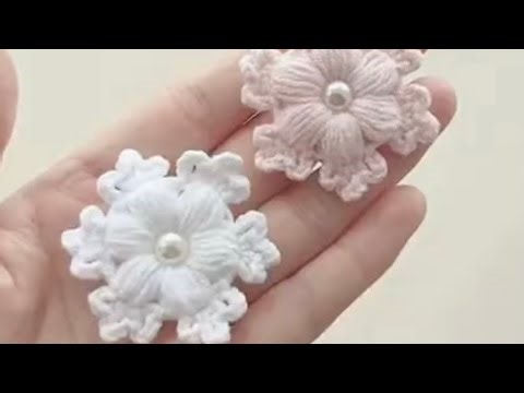 How to Crochet a Cute Puff Snowflake ❄️ Easy Step-by-Step Tutorial