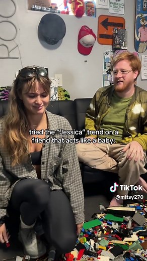 Trying the 'Jessica' Trend on a Friend Who Acts Like a Baby